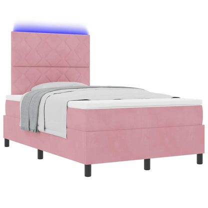 Boxspringbett mit Matratze mit Kopfteil Rosa 120 x 190 cm Samt