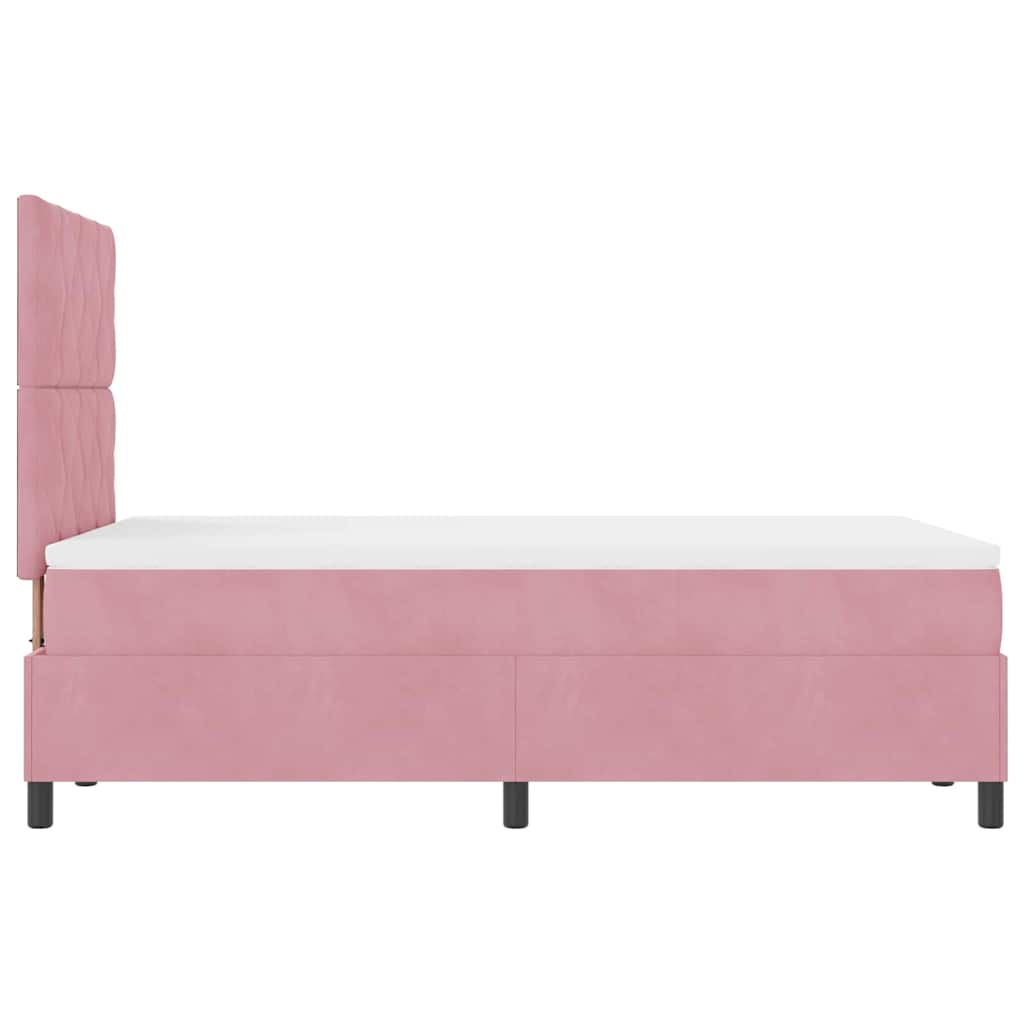 Boxspringbett mit Matratze mit Kopfteil Rosa 120 x 190 cm Samt