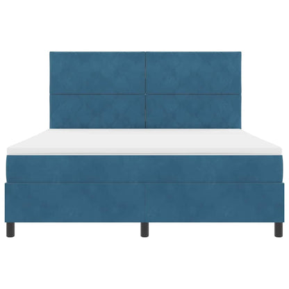Boxspringbett mit Matratze Dunkelblau 180 x 200 cm Samt