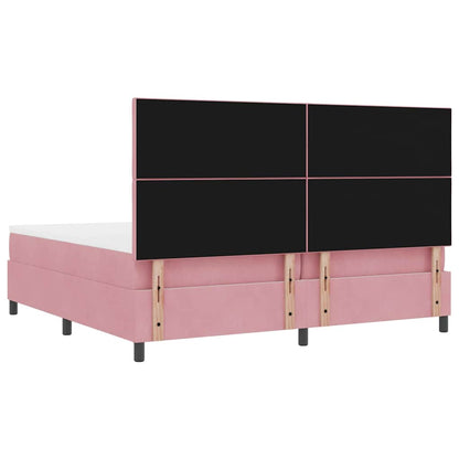 Boxspringbett mit Matratze mit Kopfteil Rosa 200 x 200 cm Samt