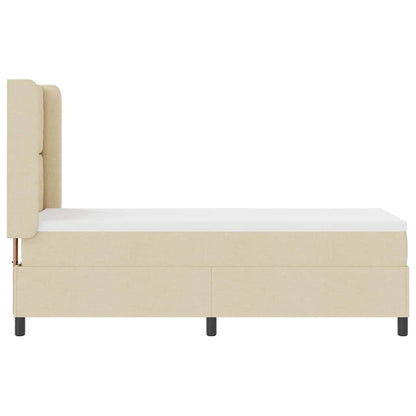 Boxspringbett mit Matratze mit Kopfteil Creme 80 x 200 cm Stoff