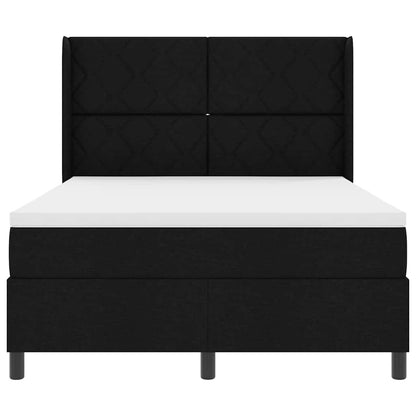 Boxspringbett mit Matratze Schwarz 140 x 190 cm Stoff
