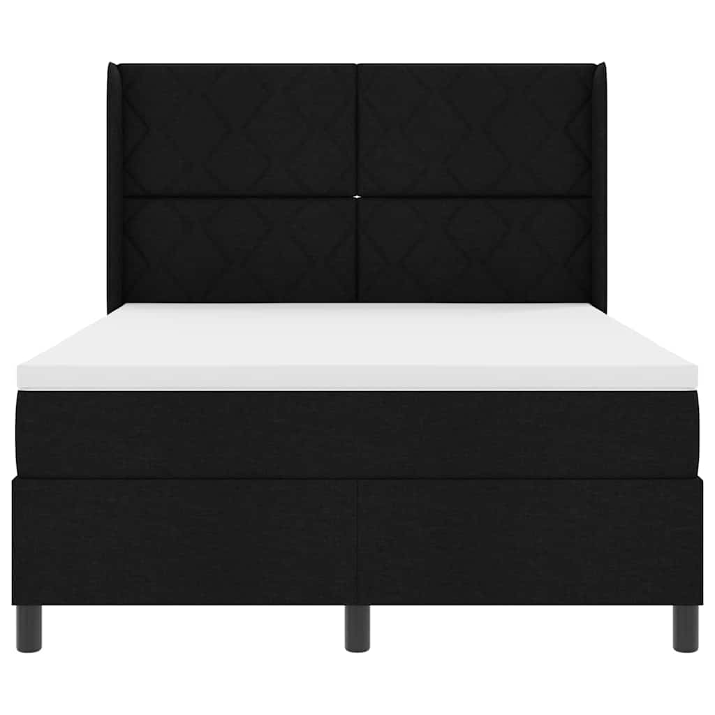 Boxspringbett mit Matratze Schwarz 140 x 200 cm Stoff