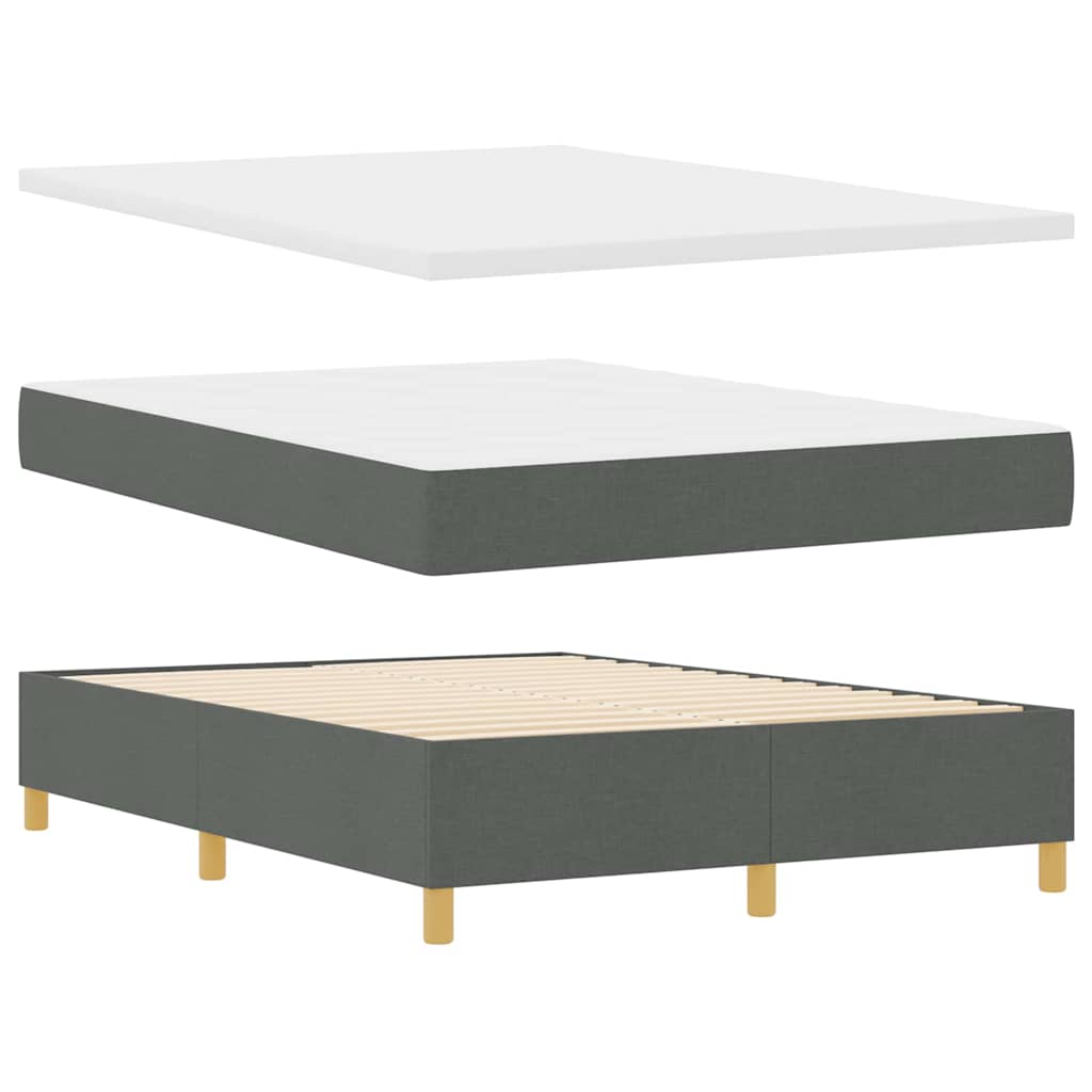 Boxspringbett mit Matratze Grau 140 x 190 cm Stoff