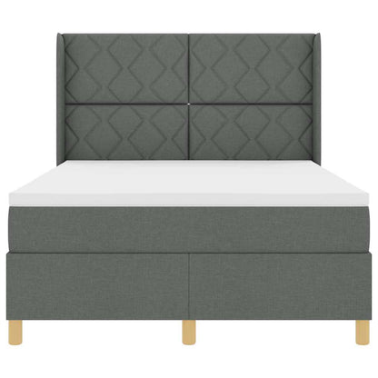 Boxspringbett mit Matratze Grau 140 x 190 cm Stoff