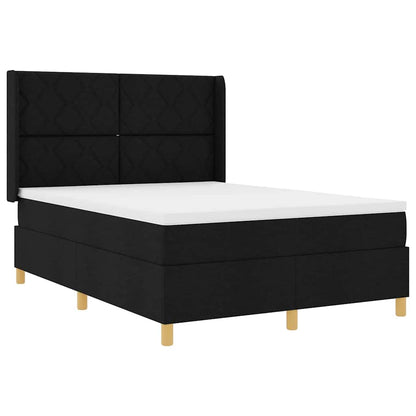 Boxspringbett mit Matratze Schwarz 140 x 190 cm Stoff
