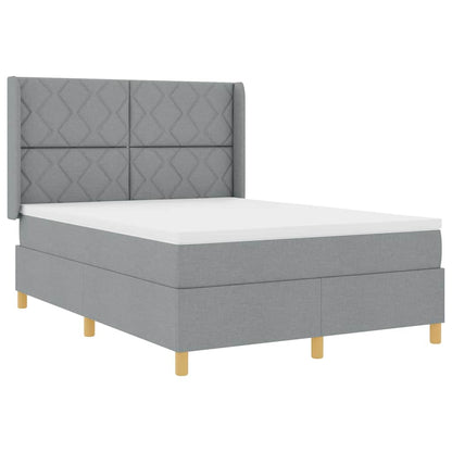 Boxspringbett mit Matratze Hellgrau 140 x 200 cm Stoff
