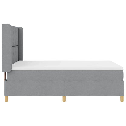 Boxspringbett mit Matratze Hellgrau 140 x 200 cm Stoff