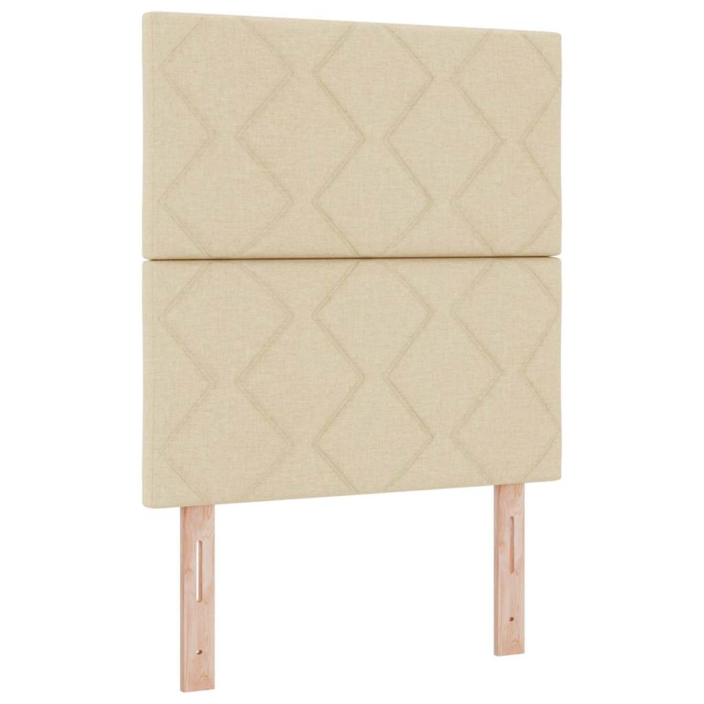 Boxspringbett Creme 80 x 200 cm Stoff & Holzwerkstoff