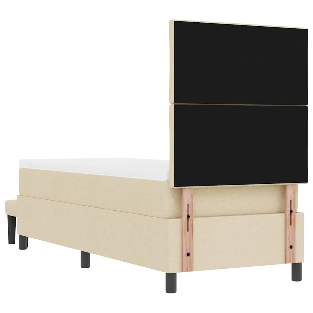 Boxspringbett Creme 80 x 200 cm Stoff & Holzwerkstoff