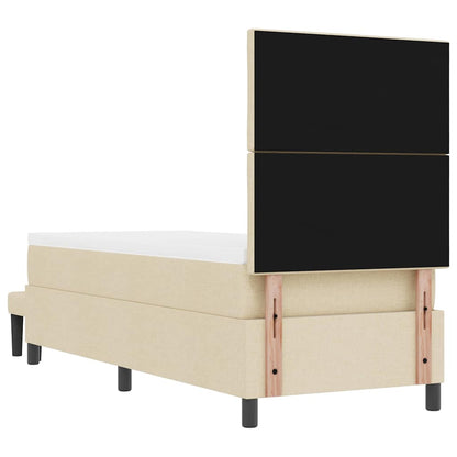 Boxspringbett Creme 80 x 200 cm Stoff & Holzwerkstoff