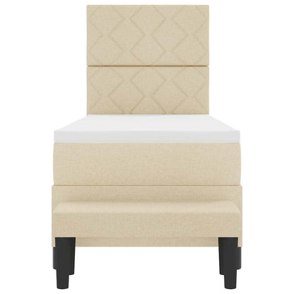 Boxspringbett Creme 80 x 200 cm Stoff & Holzwerkstoff