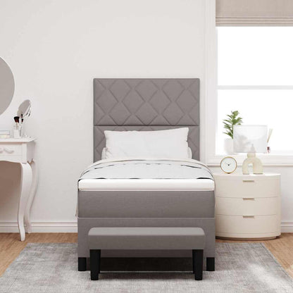 Boxspringbett Taupe 90 x 190 cm Stoff & Holzwerkstoff