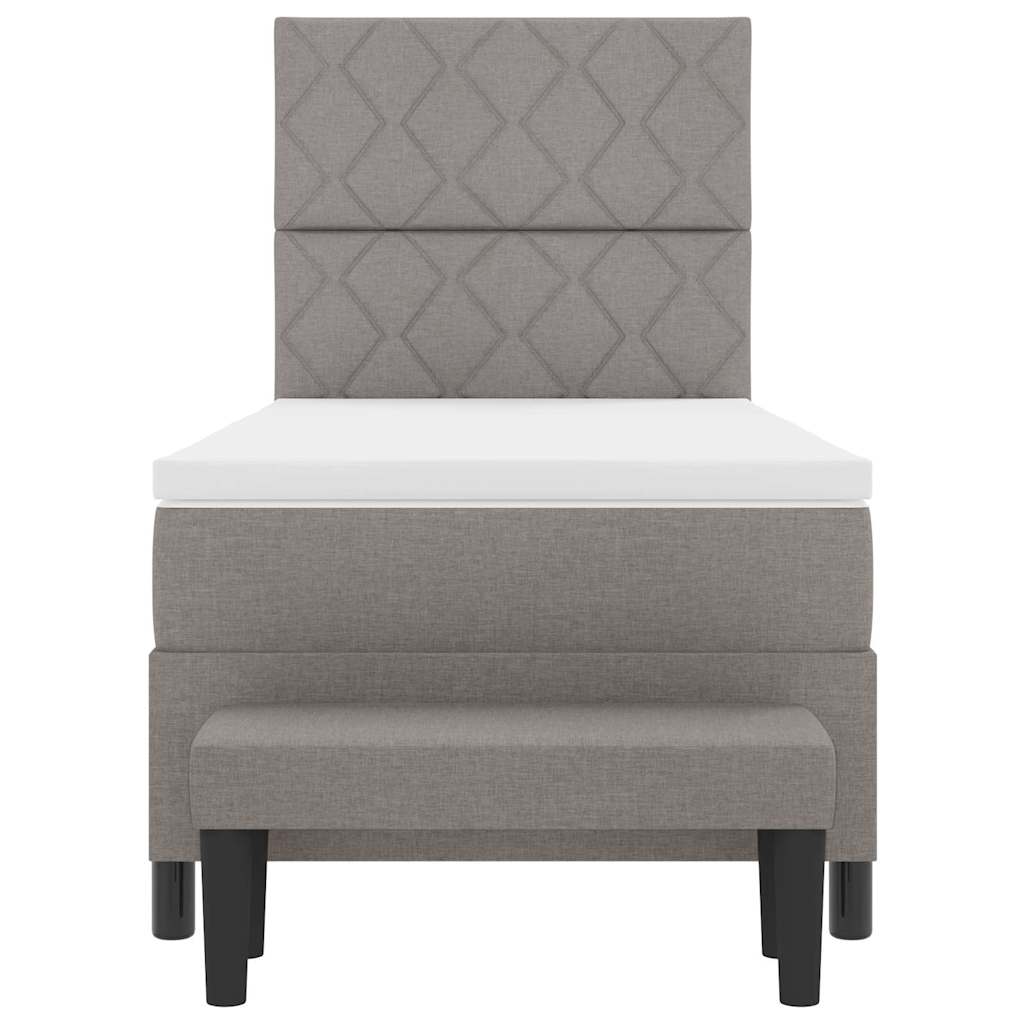 Boxspringbett Taupe 90 x 190 cm Stoff & Holzwerkstoff