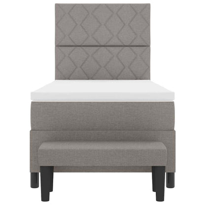 Boxspringbett Taupe 90 x 190 cm Stoff & Holzwerkstoff