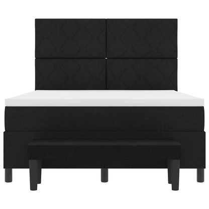 Boxspringbett Schwarz 140 x 190 cm Stoff & Holzwerkstoff