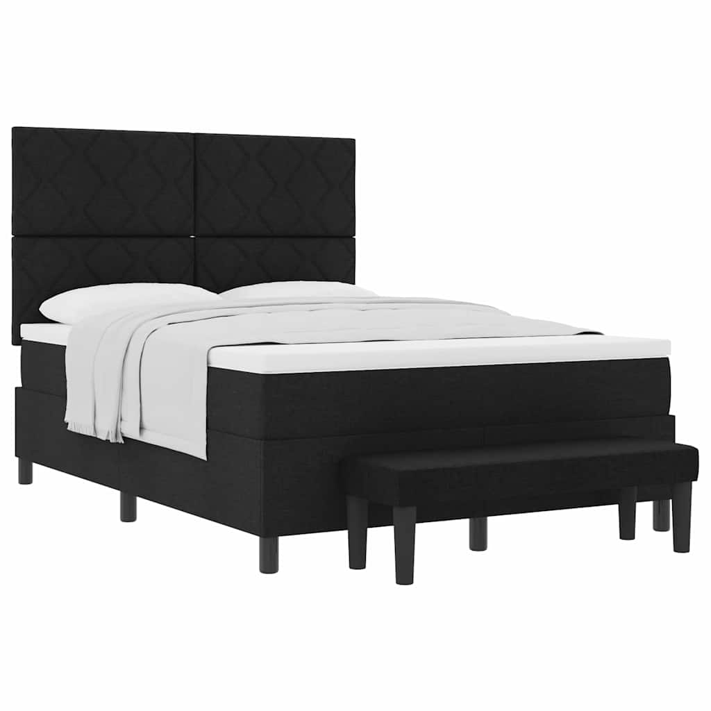 Boxspringbett Schwarz 140 x 200 cm Stoff & Holzwerkstoff
