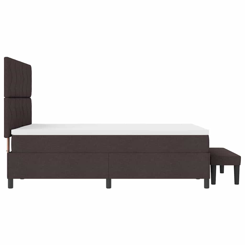 Boxspringbett Dunkelbraun 140 x 200 cm Stoff & Holzwerkstoff