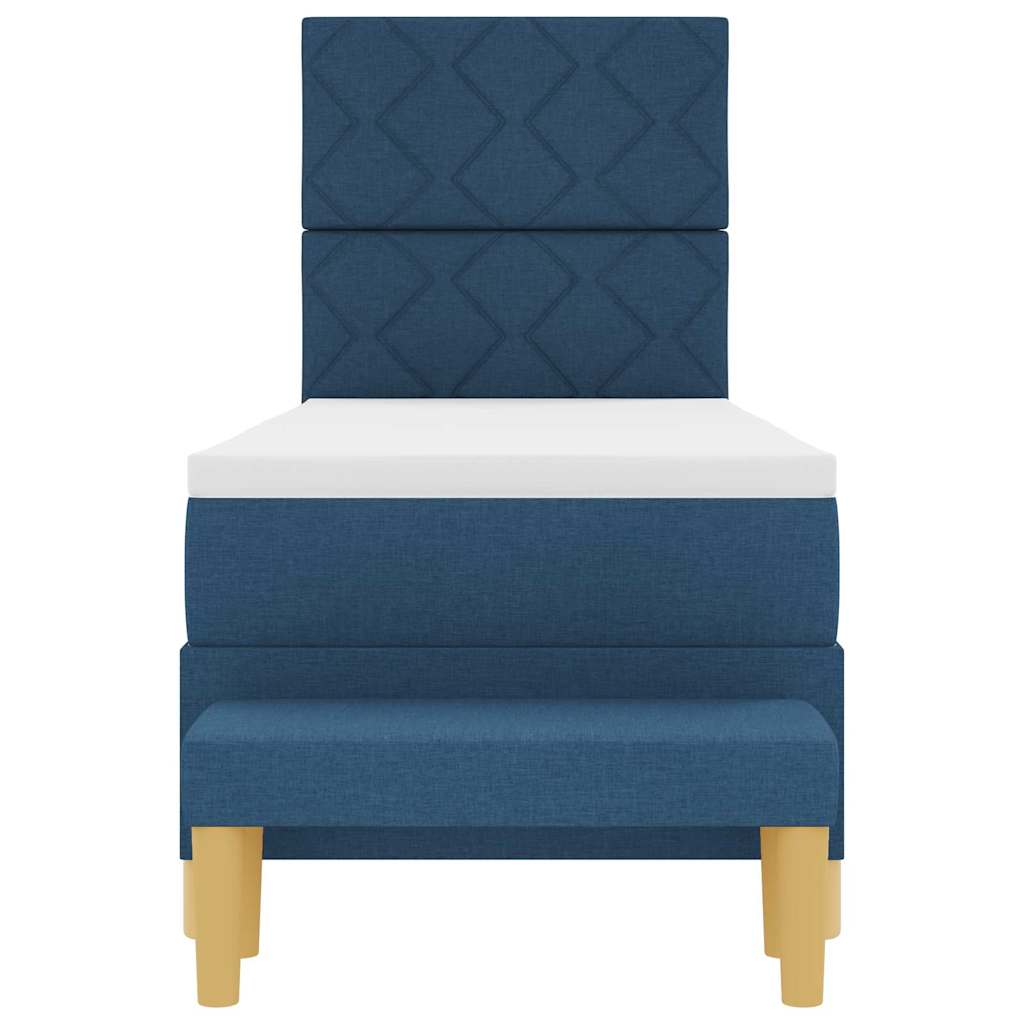 Boxspringbett mit Matratze mit Kopfteil Blau 80 x 200 cm Stoff