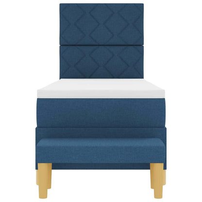 Boxspringbett mit Matratze mit Kopfteil Blau 80 x 200 cm Stoff