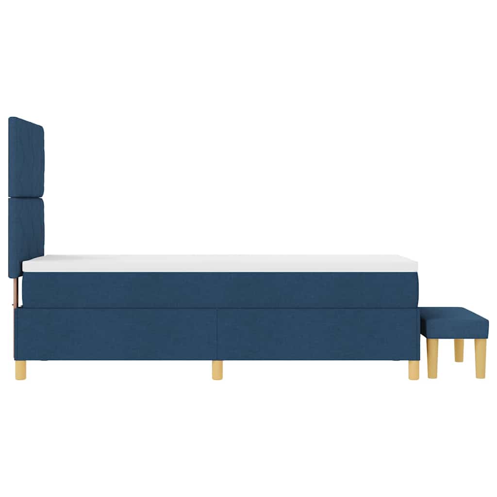Boxspringbett mit Matratze mit Kopfteil Blau 80 x 200 cm Stoff