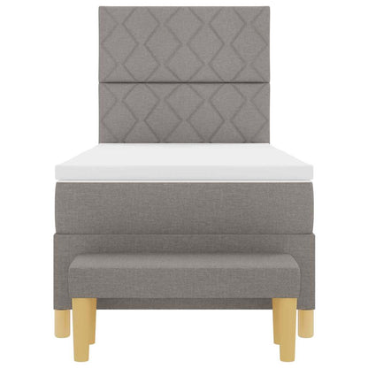 Boxspringbett mit Matratze mit Kopfteil Taupe 90 x 190 cm Stoff