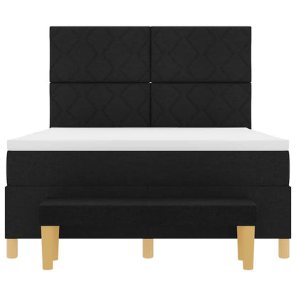 Boxspringbett mit Matratze Schwarz 140 x 190 cm Stoff