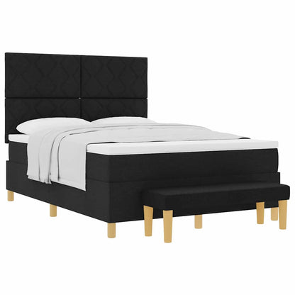 Boxspringbett mit Matratze Schwarz 140 x 190 cm Stoff