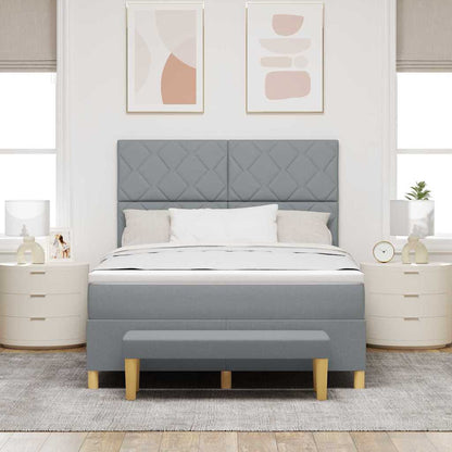 Boxspringbett mit Matratze Hellgrau 140 x 200 cm Stoff