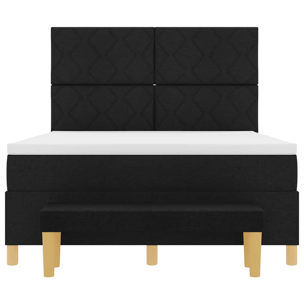 Boxspringbett mit Matratze Schwarz 140 x 200 cm Stoff