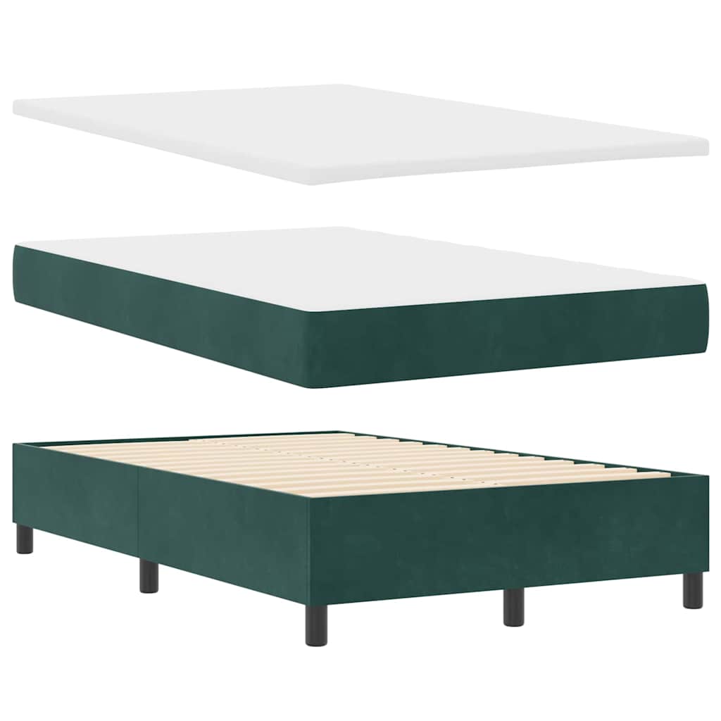 Boxspringbett mit Matratze Dunkelgrün 120 x 190 cm Samt