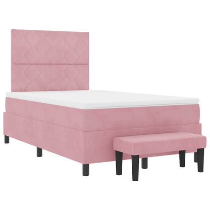 Boxspringbett mit Matratze mit Kopfteil Rosa 120 x 190 cm Samt