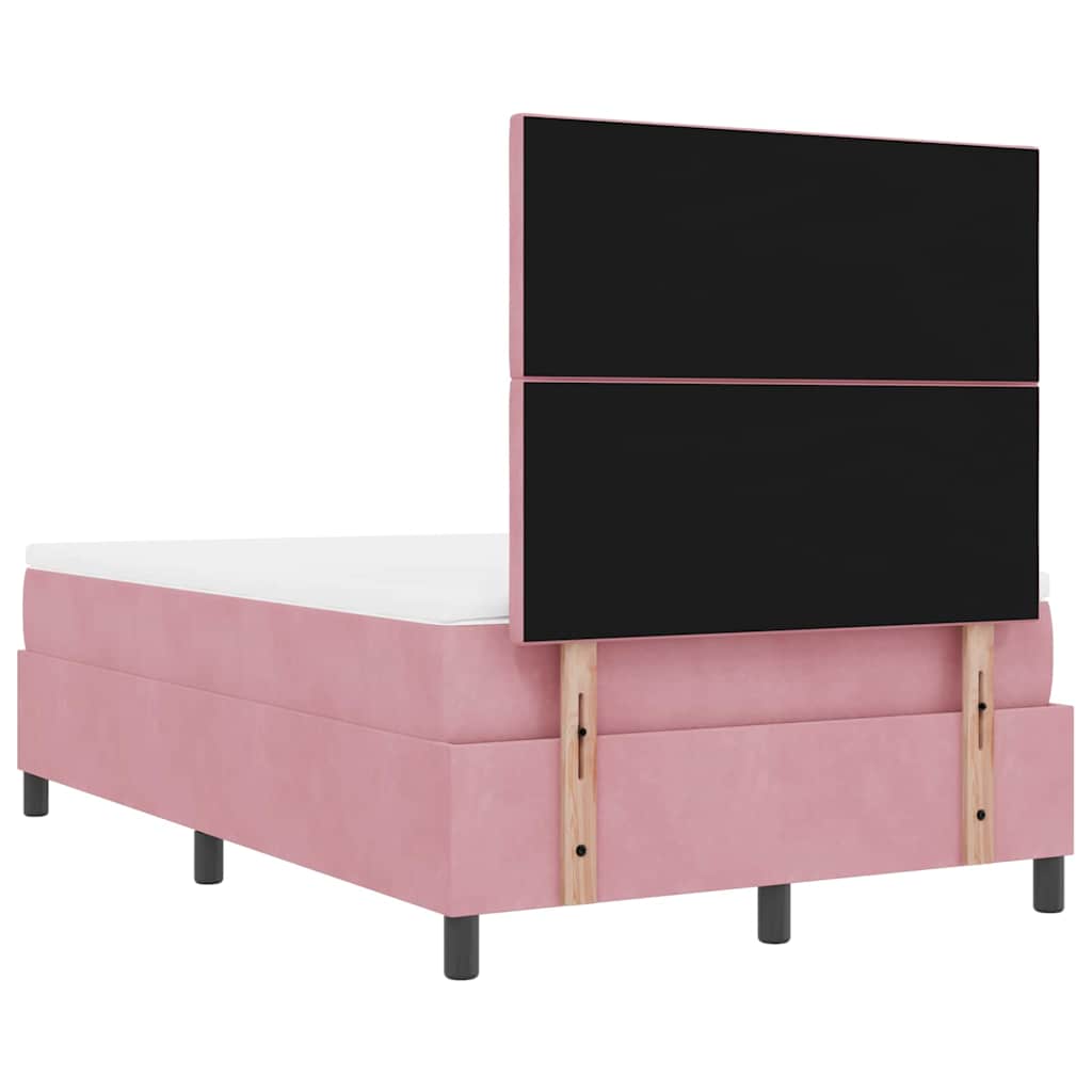 Boxspringbett mit Matratze mit Kopfteil Rosa 120 x 190 cm Samt