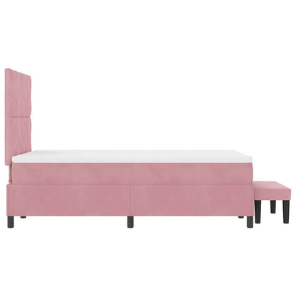 Boxspringbett mit Matratze mit Kopfteil Rosa 120 x 190 cm Samt