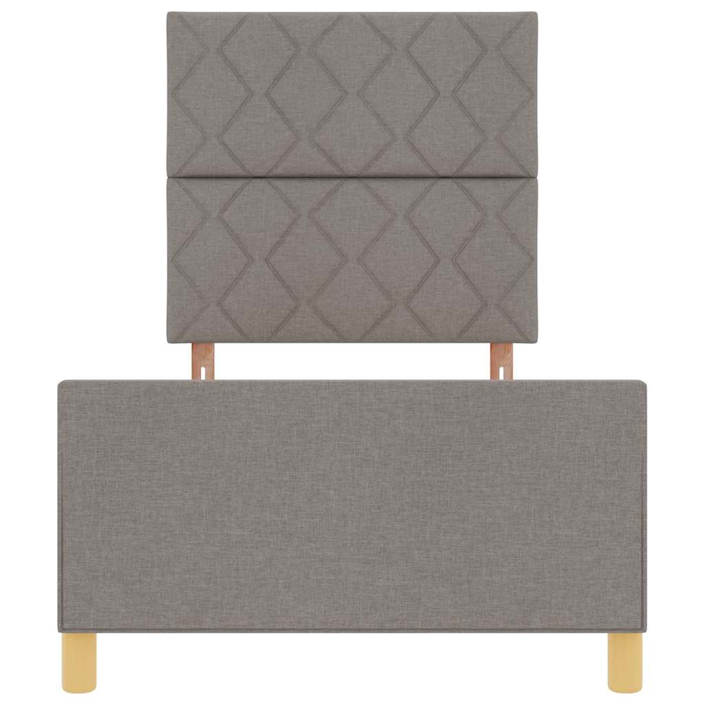 Bettgestell mit Kopfteil Taupe 90 x 190 cm Stoff