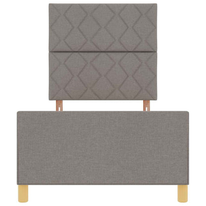Bettgestell mit Kopfteil Taupe 90 x 190 cm Stoff