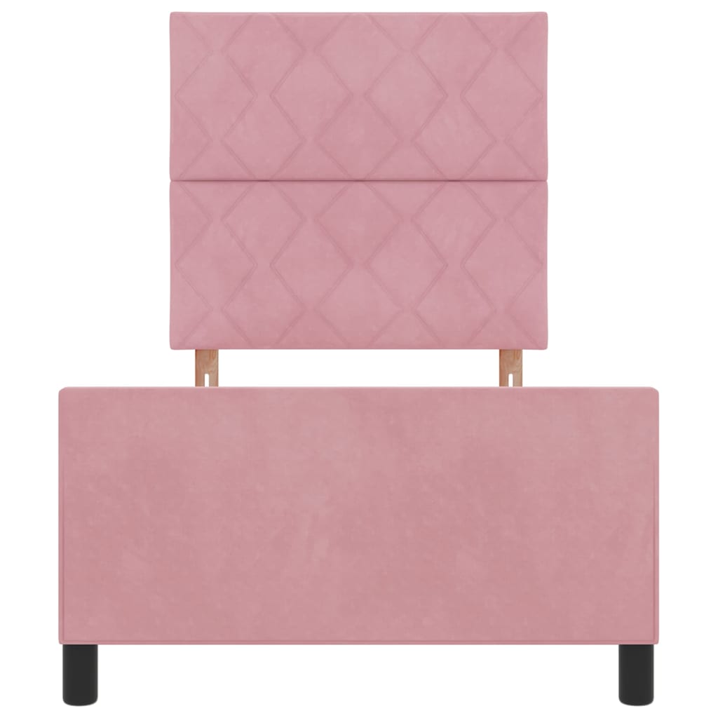 Bettgestell mit Kopfteil Rosa 100 x 200 cm Samt