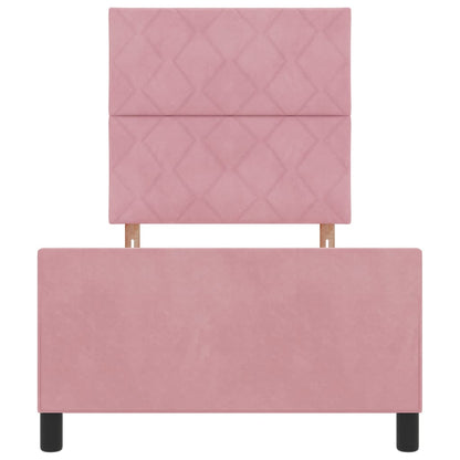 Bettgestell mit Kopfteil Rosa 100 x 200 cm Samt