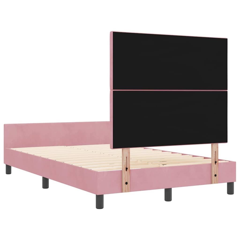 Bettgestell mit Kopfteil Rosa 120 x 190 cm Samt