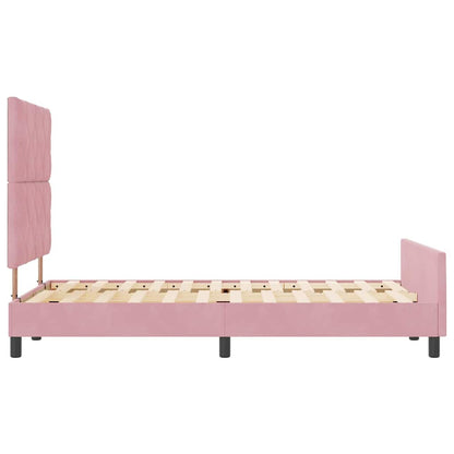 Bettgestell mit Kopfteil Rosa 120 x 190 cm Samt