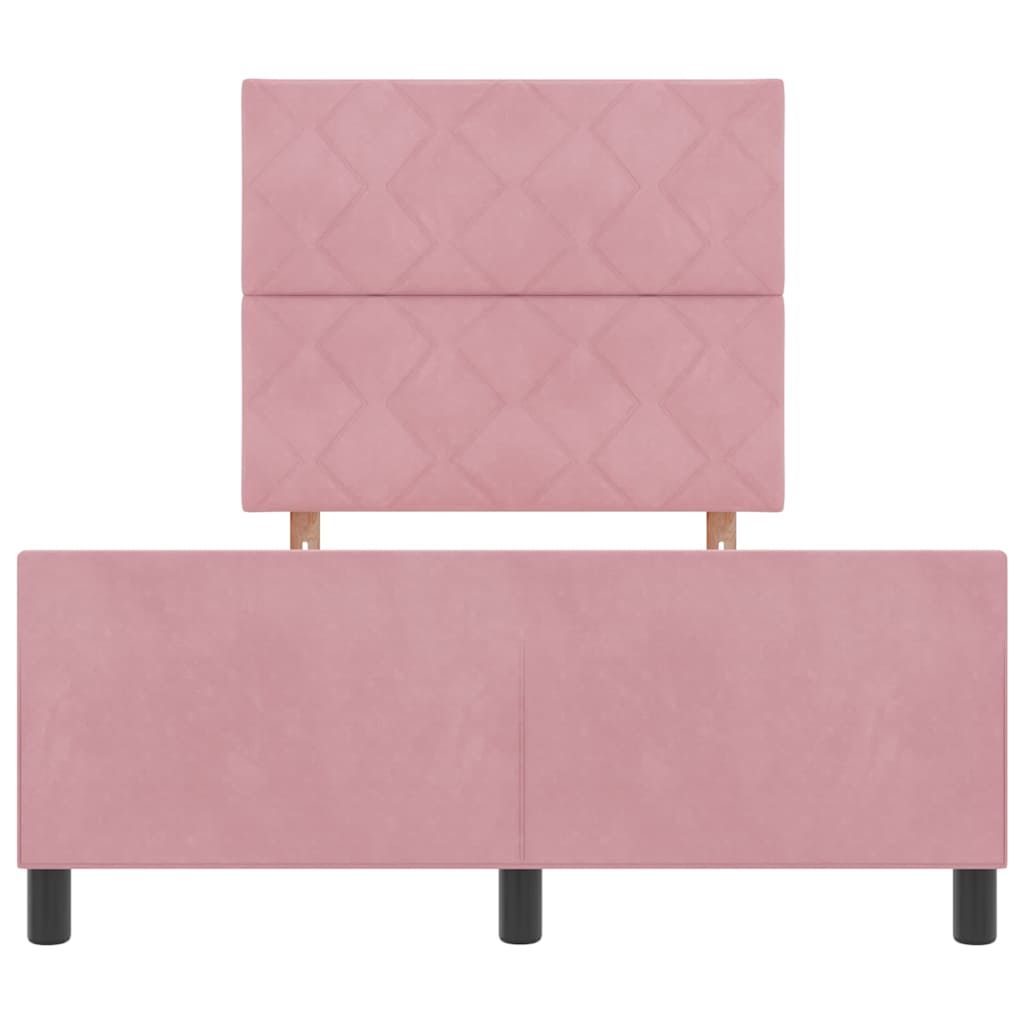 Bettgestell mit Kopfteil Rosa 120 x 200 cm Samt