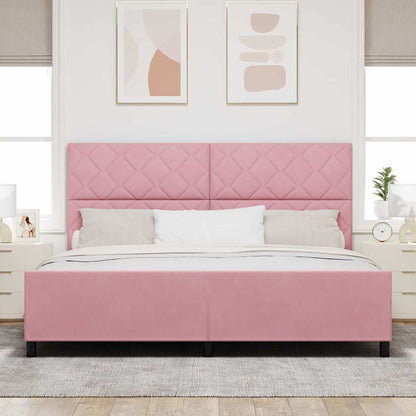 Bettgestell mit Kopfteil Rosa 200 x 200 cm Samt