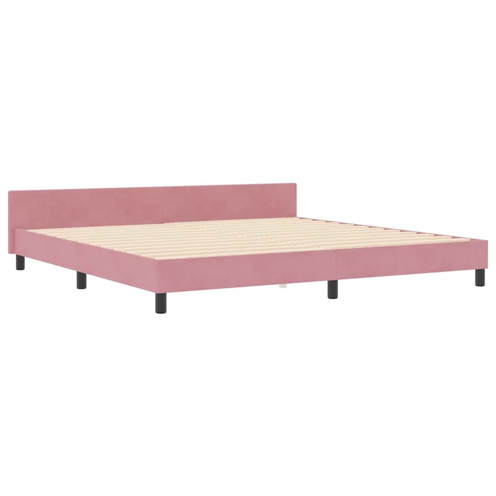 Bettgestell mit Kopfteil Rosa 200 x 200 cm Samt