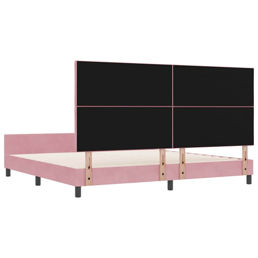 Bettgestell mit Kopfteil Rosa 200 x 200 cm Samt
