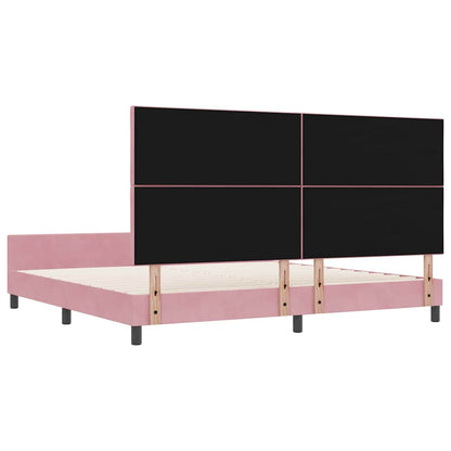 Bettgestell mit Kopfteil Rosa 200 x 200 cm Samt
