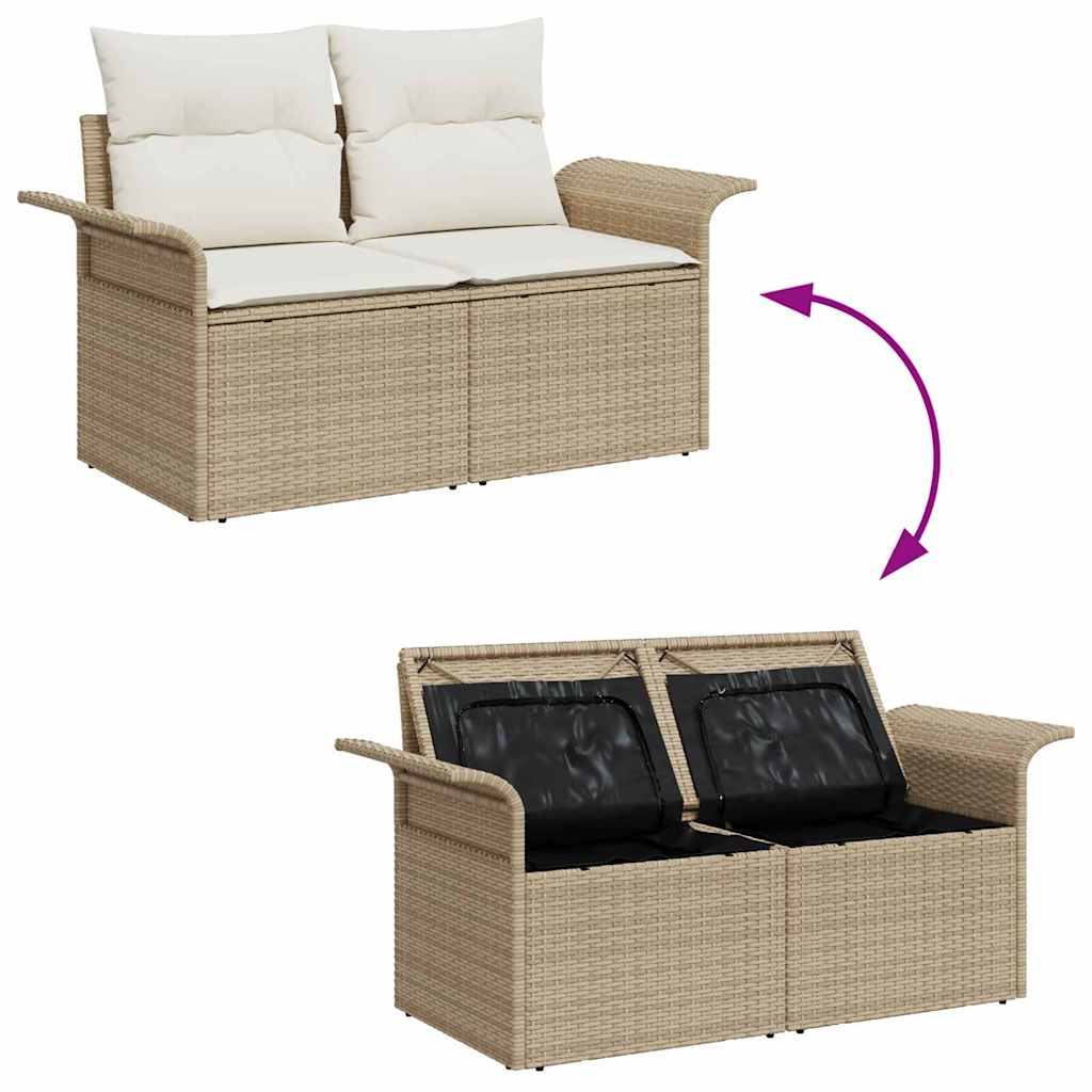 Garten-Sofa-Set mit Kissen 6 pcs Beige, Creme 55 x 55 x 37 cm