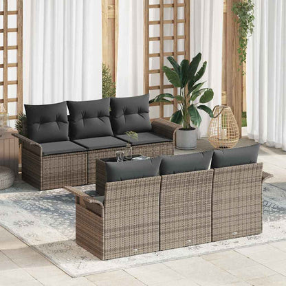 Garten-Sofa-Set mit Kissen 7 pcs Grau 55 x 55 x 37 cm