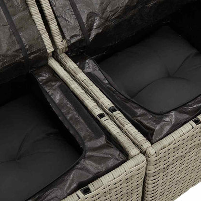Garten-Sofa-Set 7 pcs Hellgrau, Dunkelgrau 55 x 55 x 37 cm