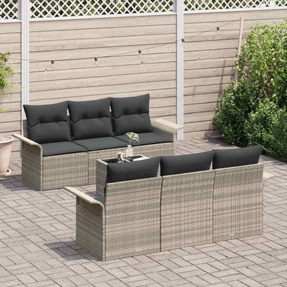 Garten-Sofa-Set 7 pcs Hellgrau, Dunkelgrau 55 x 55 x 37 cm