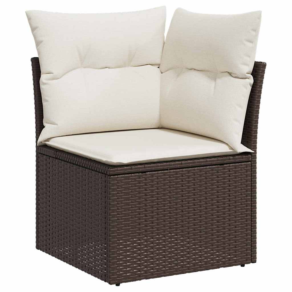 Garten-Sofa-Set mit Kissen 7 pcs Braun, Creme 55 x 55 x 37 cm